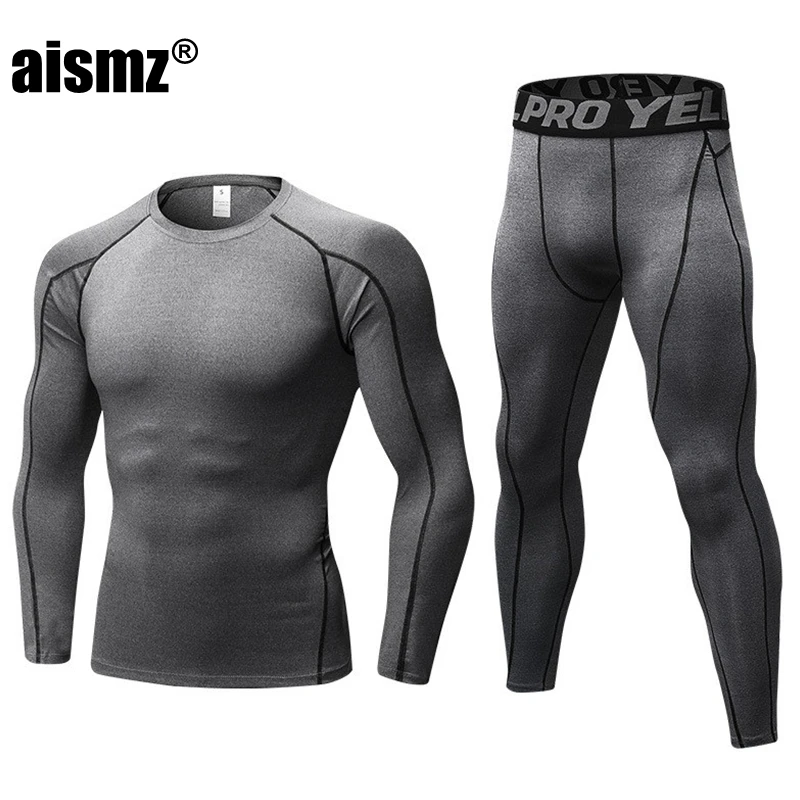 

Aismz Winter Long Johns Thermal Underwear Sets Men Quick Dry Anti-microbial Stretch Men's Thermo Underwear Male Warm Fitness Man