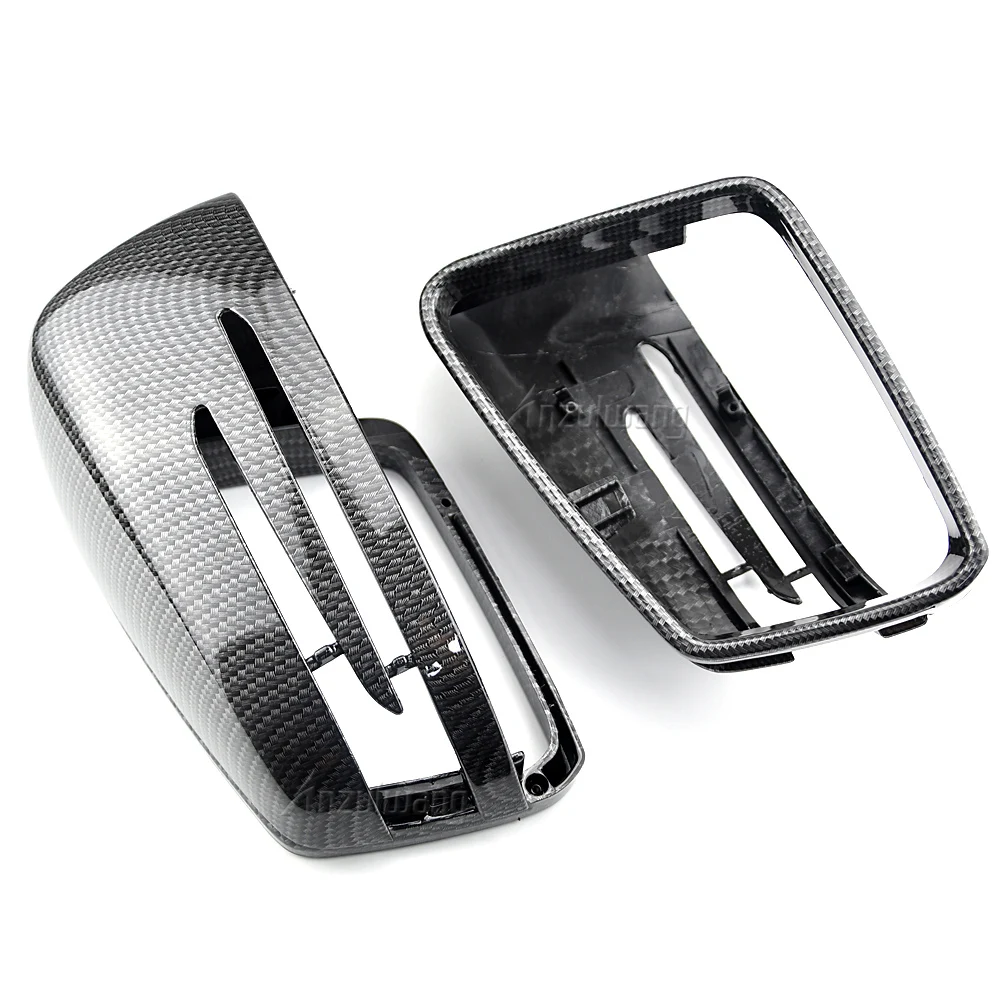 

1 Pair Car Decal Rearview Mirror Cover Cap For Mercedes Benz W204 C207 W212 W221 Exterior Black ABS Car L+R Side Mirror Covers