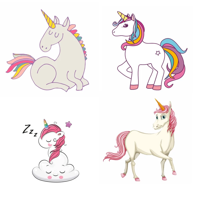 Наклейки на одежду с единорогом термоклейкие нашивки сделай сам для одежды