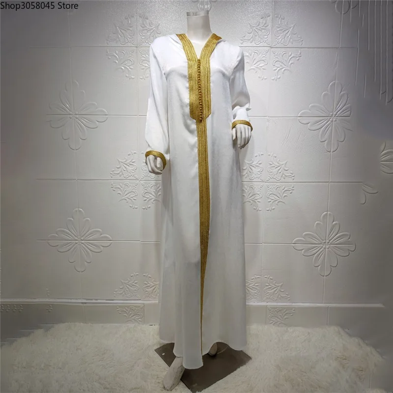 2021 Рамадан Дубай Abayas для женщин Caftan Marocain индейка мусульманская Мода С Капюшоном
