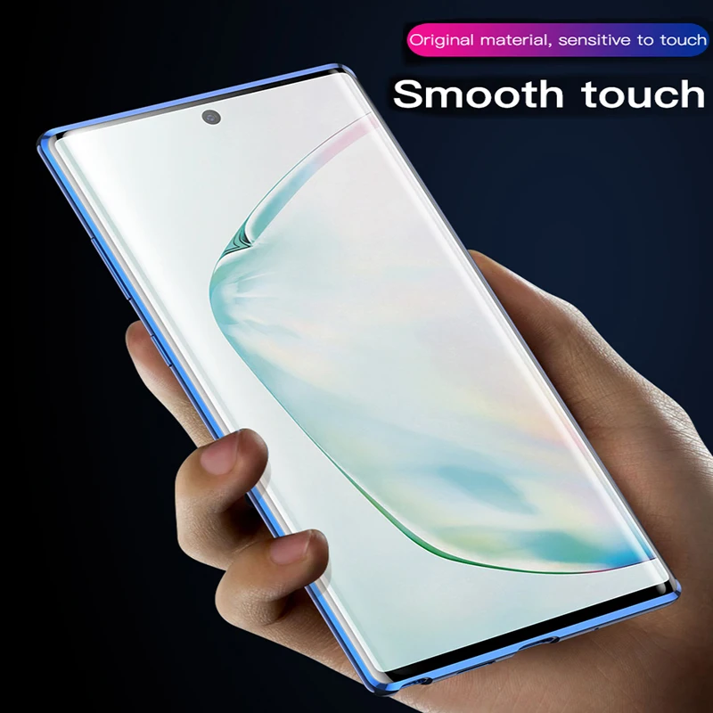 Магнитный металлический стеклянный чехол для телефона samsung Galaxy Note 10, 9, 8, S10, E, 5G, S9, S8 Plus, защитный чехол на магните