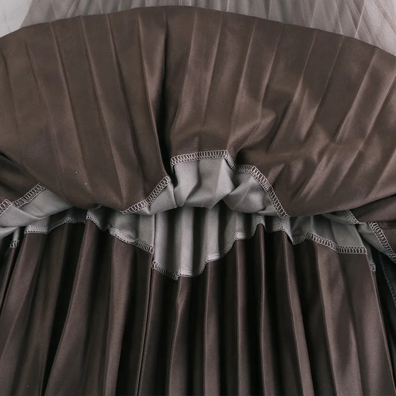 Женская юбка средней длины осенне-зимняя тонкая сетчатая шерстяная