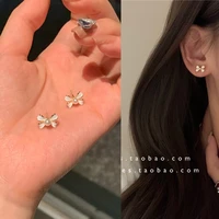 bow pearl stud earrings for women 2021 new trend fashion korean style cute piercing earrings for girls grunge luxury jewelry