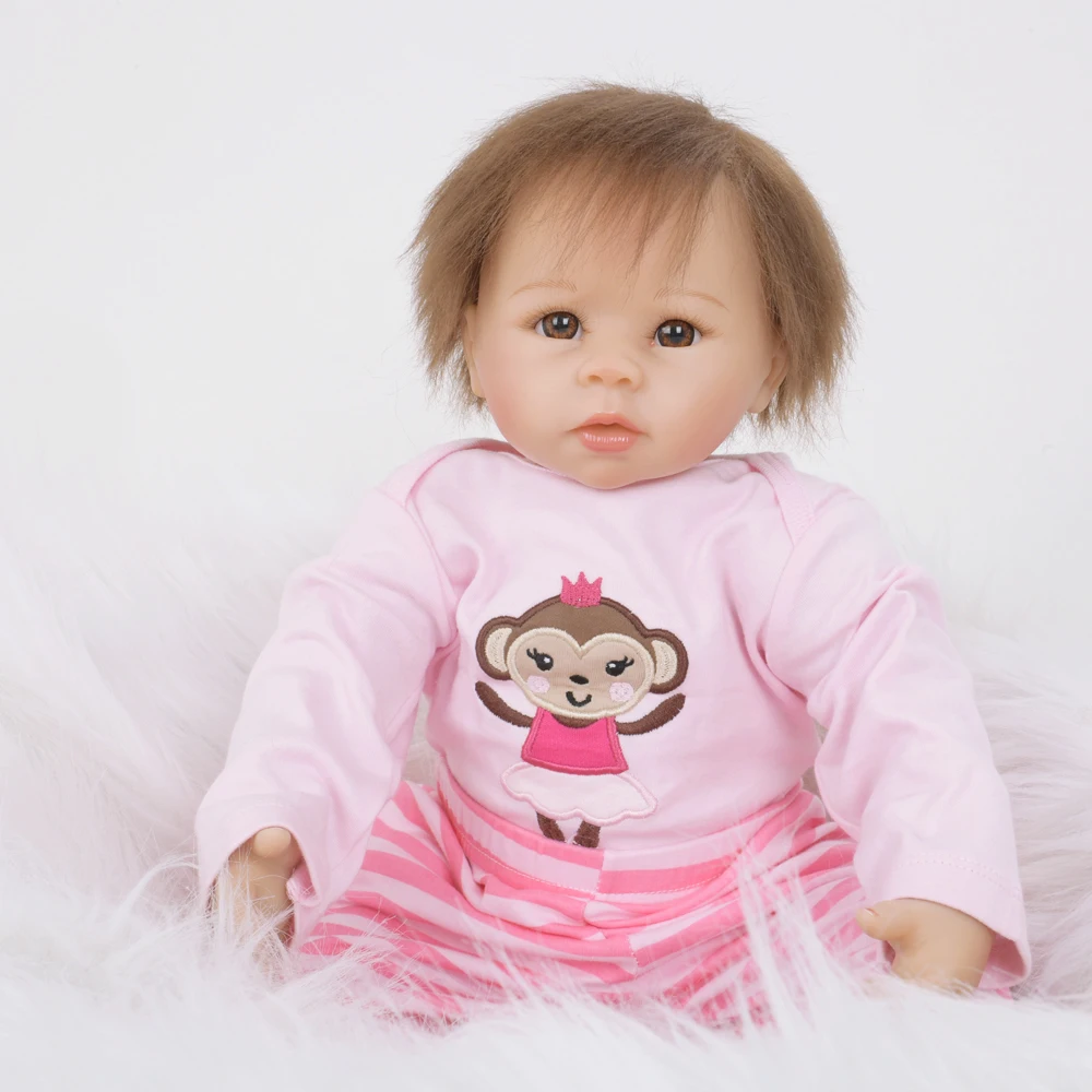 Кукла младенец 50 см Мягкая тканевая кукла тело из силикона и винила Реалистичная