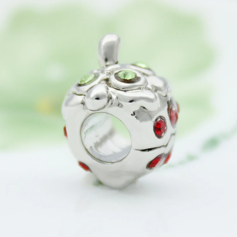 Большие красные амулеты "Клубника" бусины подходят для браслета Pandora