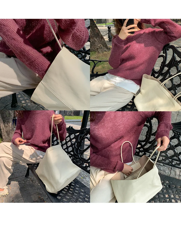 

Fluffy Mohair Wool Sweater Women Knitted Tops Pink Purple