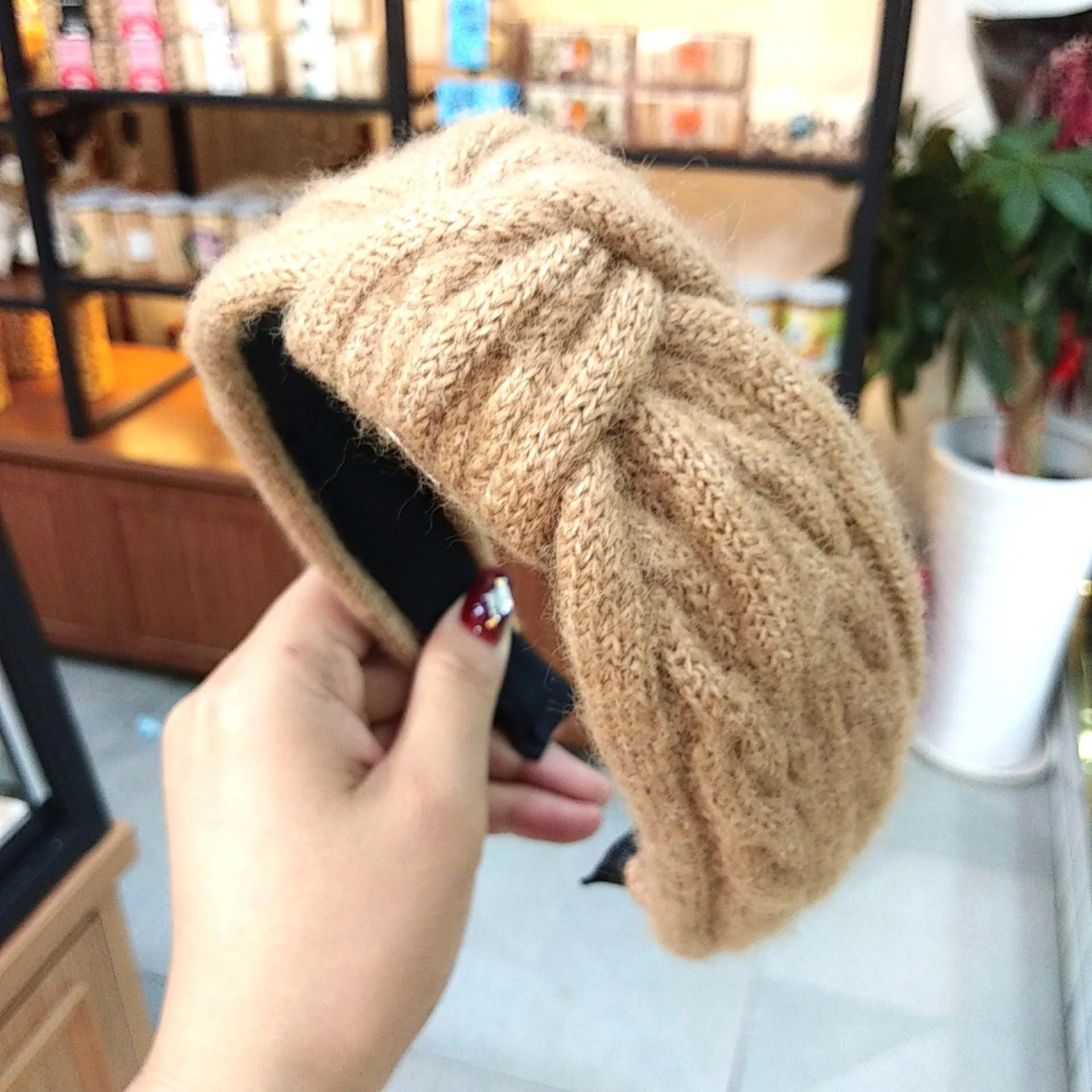 MX Beige Богемная плетеная жемчужная лента для волос, головная повязка с центральным узлом для женщин и девочек, модная ободок для волос, повязка для волос ручной работы, аксессуары для волос - Цвет: MX Beige