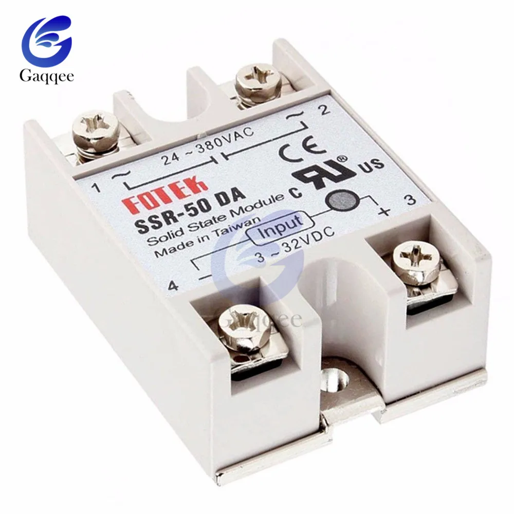 Твердотельное реле SSR 25DA/SSR 40DA/SSR 50DA DC control AC Однофазное твердотельное в белом
