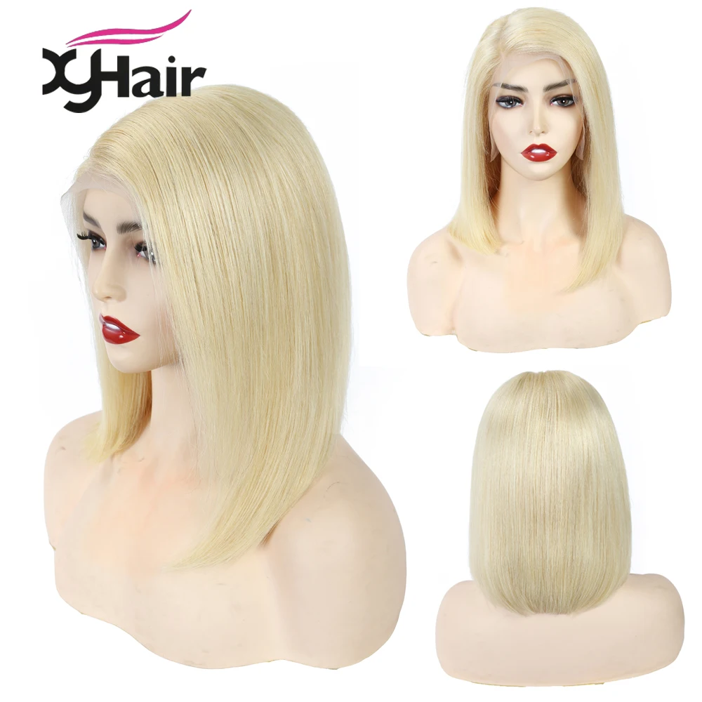 

613 Blonde Brazilian Straight Human Hair Bob Wigs 8 - 14 Inch Remy Short Ombre Bob Lace Front Wigs for Black Women