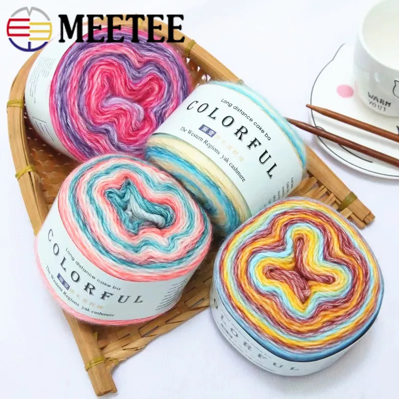 Meetee 3 шт. (1 = 100 г) кашемировая Смешанная градиентная Пряжа Ручной Вязки Шарф свитер