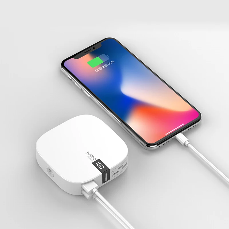 1 10000 мАч Внешний аккумулятор type-C& Lighting Быстрый вход Цифровой дисплей внешний аккумулятор Двойной USB быстрый выход Мини Портативная зарядка сокровище - Color: 1