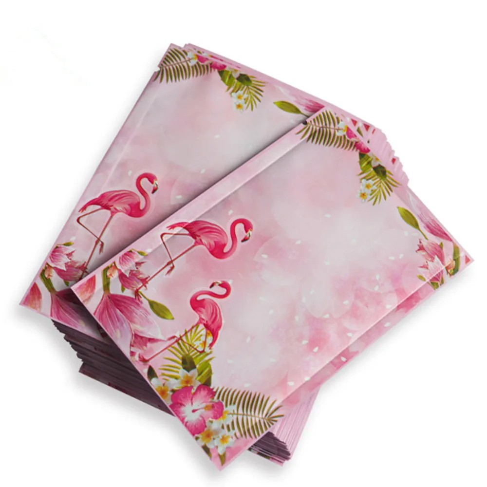 

1000Pcs Pink Flamingo Open Top Aluminum Foil Heat Sealing Package Bag Waterproof Tear Notch Coffee Powder Facial Mask Pouches