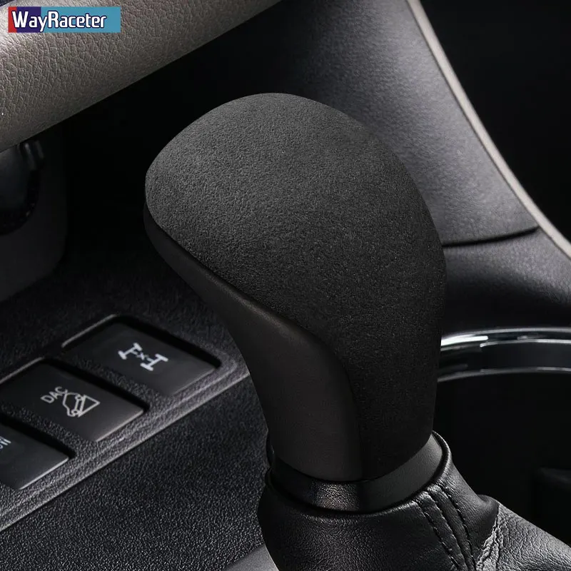 

Ultrasuede Suede Wrap Gear Shift Knob ABS Trim Cover Sticker For Toyota Highlander XU50 Land Cruiser J200 Prado J150 Accessories