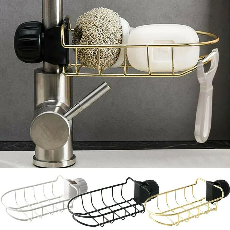 

Kitchen Sink Faucet Sponge Soap Cloth Drain Rack Storage Organizer Holder-Shelf Sponge Holder Bathroom Holder-Shelf