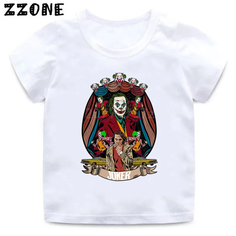Забавная футболка для мальчиков и девочек Джокер Хоакин Феникс Детская летняя