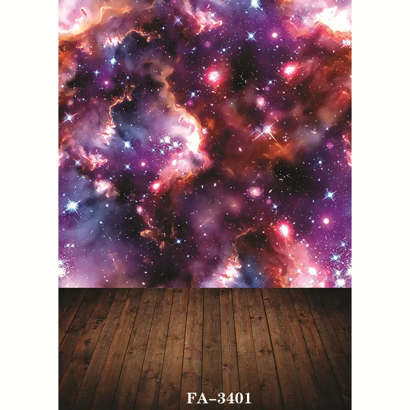 

Vinyl Custom Photography Backdrops Prop Space Starry Sky and floor Theme Photography Background FA20419-106