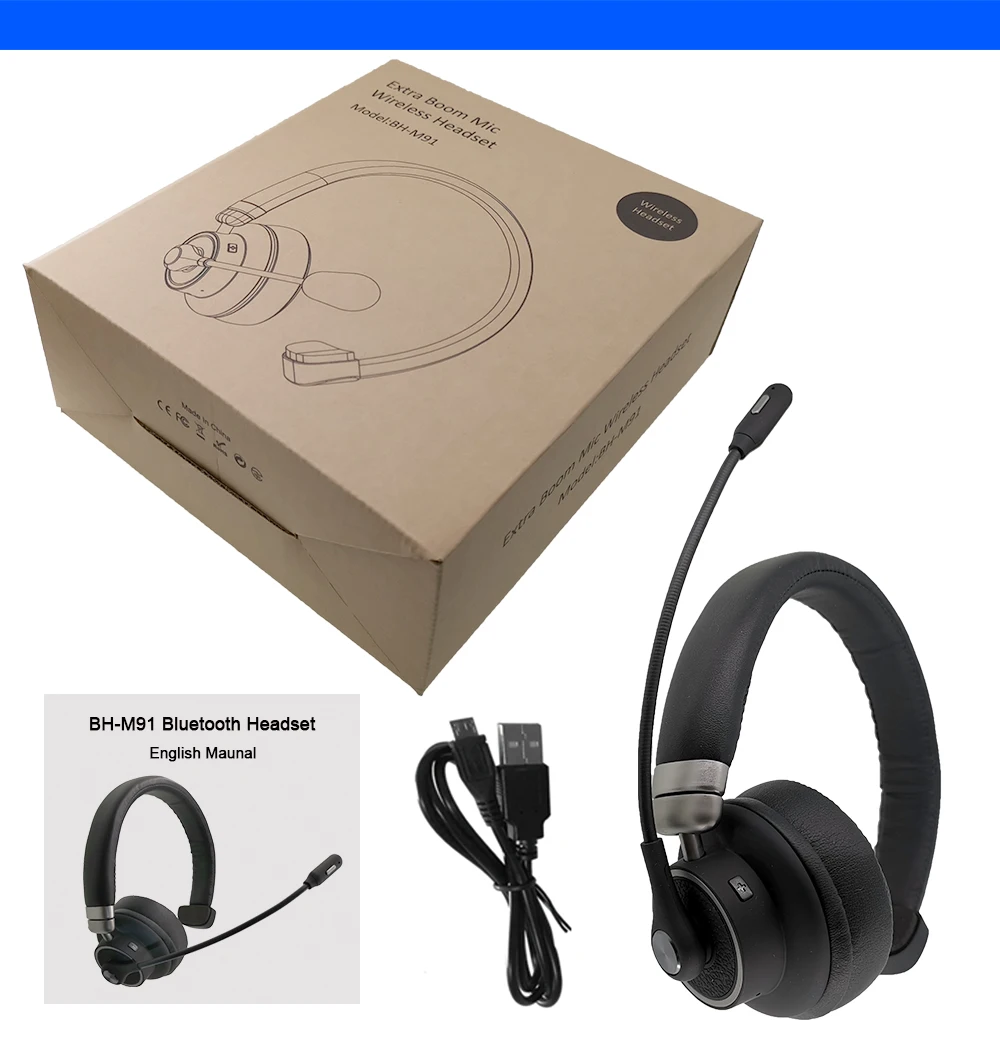 BH-M91 Bluetooth 5.0 беспроводная гарнитура Накладные наушники с шумоподавлением для