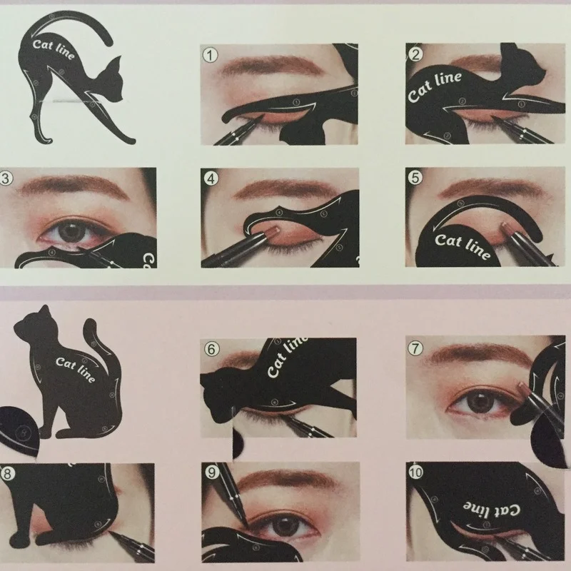 

Beauty Eyebrow Mold Template Female Cat Line Professional EyeMakeup Tool Eyeliner Modeling Model Cosmetics Cat Eyeliner Stencil