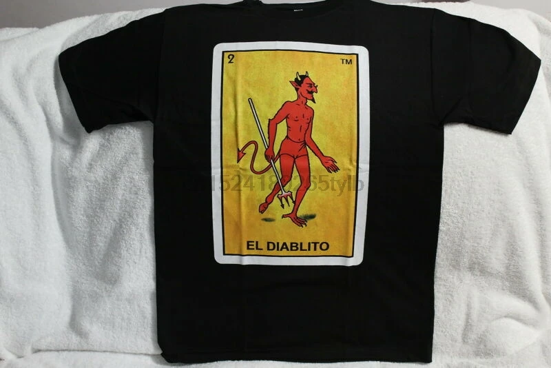 El Diablito Devil Mexico Mexican Loteria Lottery Number 2 Chicano T-Shirt