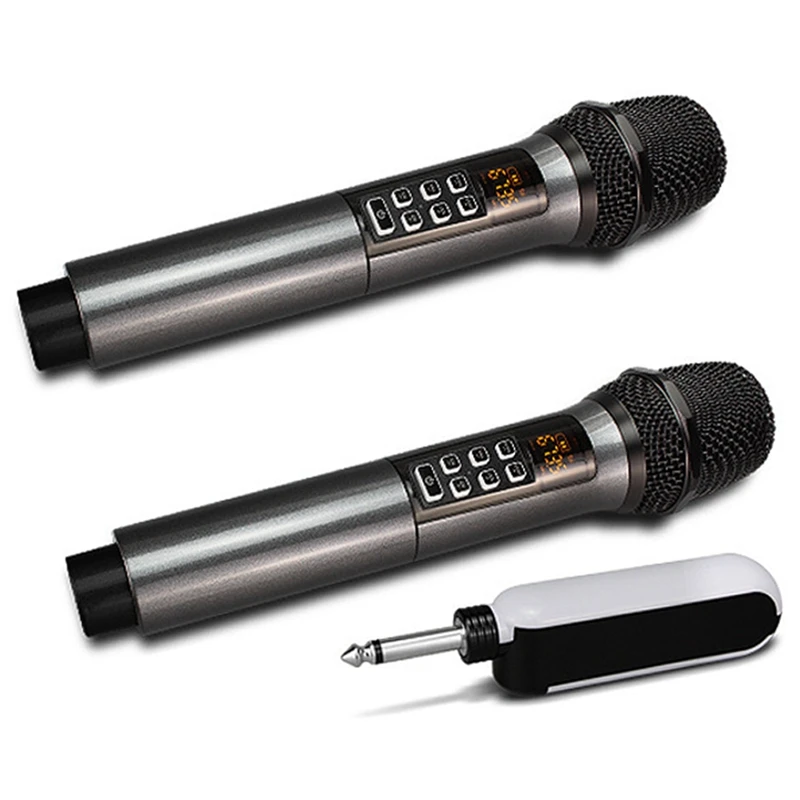 

Беспроводной микрофон, перезаряжаемый беспроводной микрофон для караоке, беспроводной микрофон, динамический УВЧ ручной с приемником