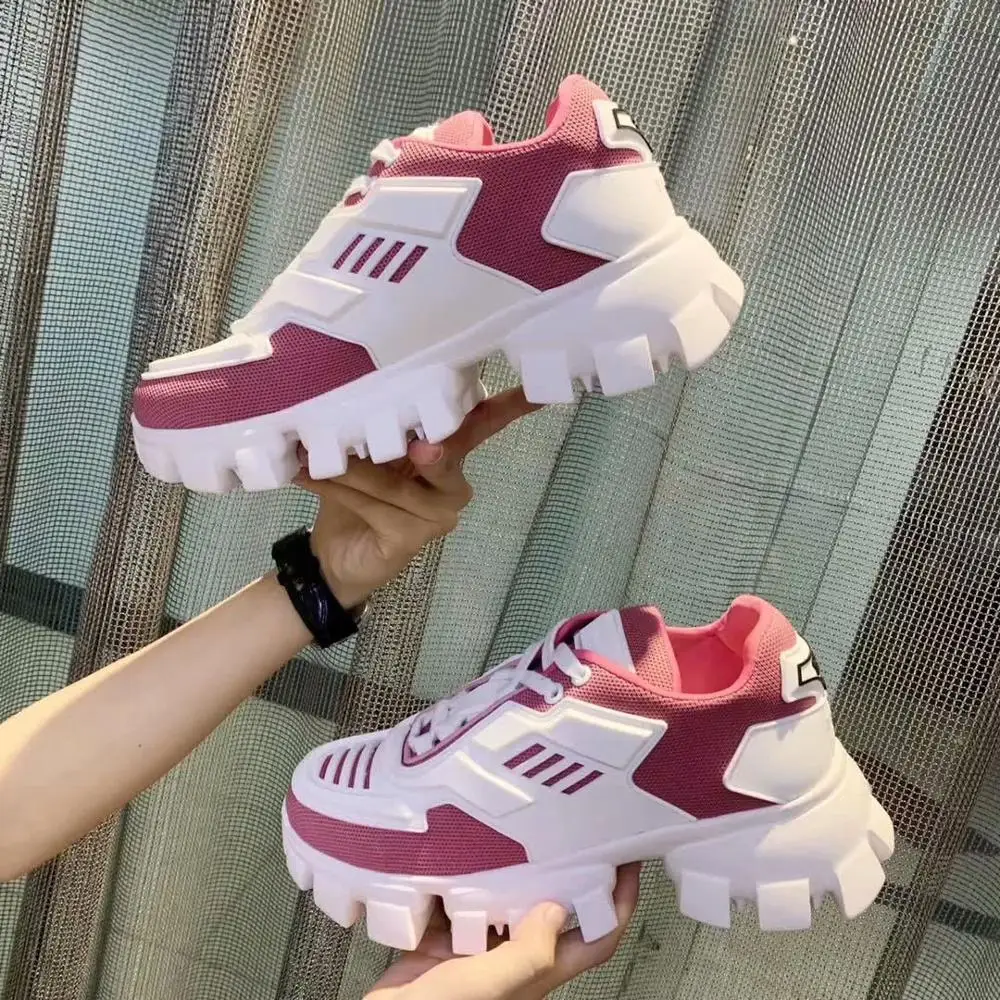 Кроссовки на массивном каблуке; женская обувь; chaussures femme; женская обувь; повседневная женская обувь с перекрестной шнуровкой; scarpe donna; Zapato De Mujer; женская обувь из сетчатого материала - Цвет: AS SHOW