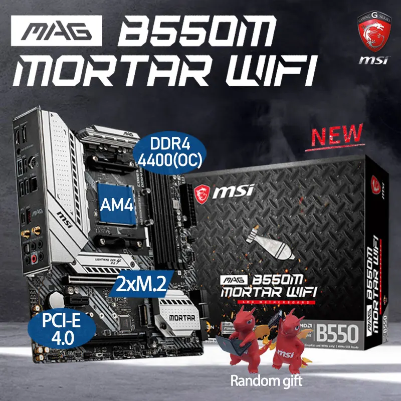 

MSI MAG B550M фото WIFI системная плата AMD Ryzen DDR4 128GB M.2 PCI-E 4,0 Chia GAMING B550 Placa-MOM AM4 Micro-ATX Desktop B550