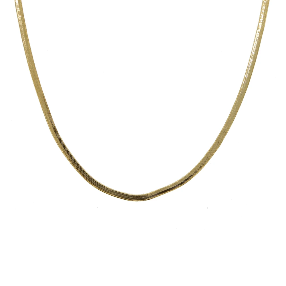 Женское Ожерелье чокер из змеиной цепи простой элегантный с широкой цепочкой