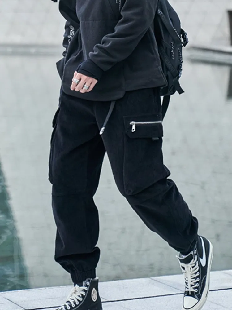 

Men's pants 2021 new autumn classic corduroy slacks fashion street multi pocket cargo pants handsome youth fitness sports pants