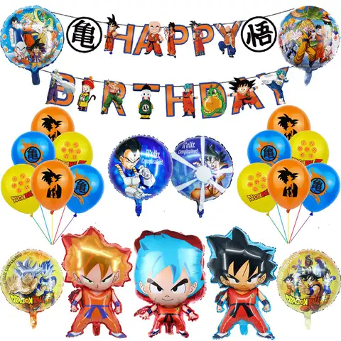 Мультяшные воздушные шары WUKONG, баннер на день рождения с драконом, супергерои для мальчиков, шары, украшения для вечеринки, обезьянка, топпе...
