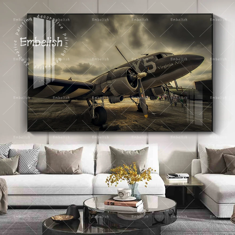 1 шт. большой самолет приземление в аэропорту пейзаж настенные картины для