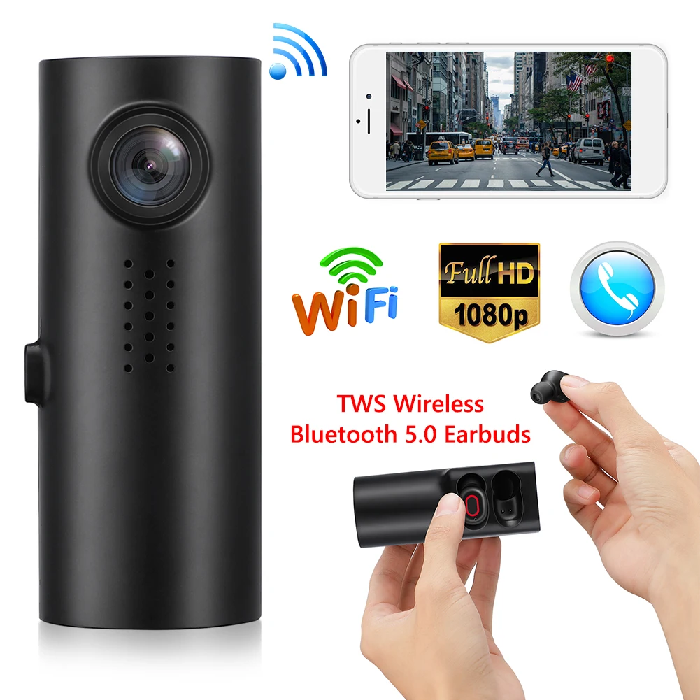 Автомобильный видеорегистратор TWS Bluetooth Full HD 1080P Wi Fi 5 0|Видеорегистраторы| |