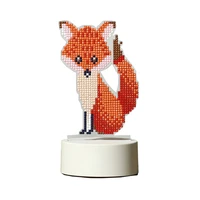 diy led special shaped diamond painting light animal fox needlework embroidery home lamp bedroom night light lamp