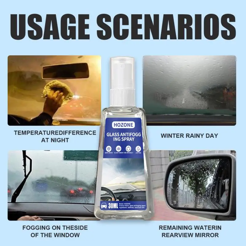

Car Window Defogging Rearview Mirror Flooding And Rainproof Agent 30ml Automobile Glass Antifogging Agent Long-lasting