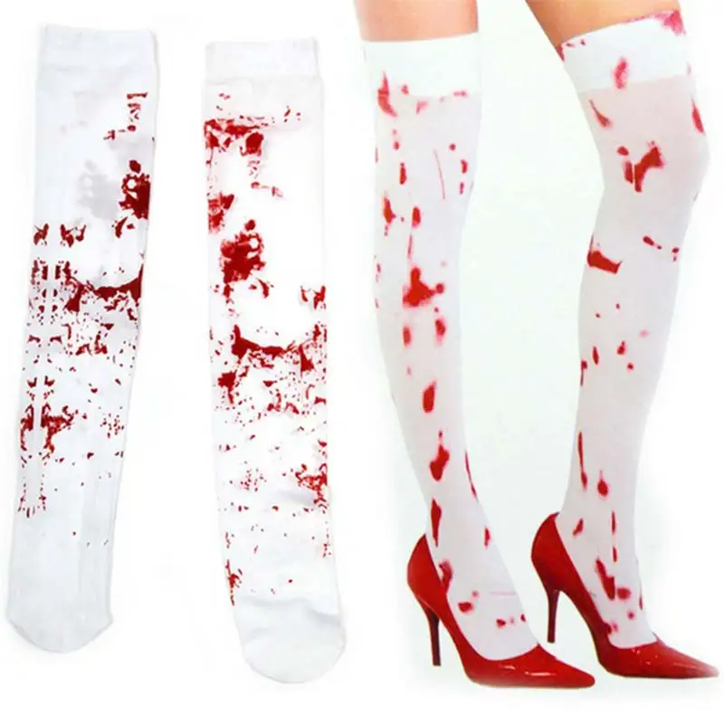 

Halloween Costume for Women Party Masquerade Clothing Bloody Socks Nurse Stockings Bloody Zombie Blood Halloween Cosplay Socks