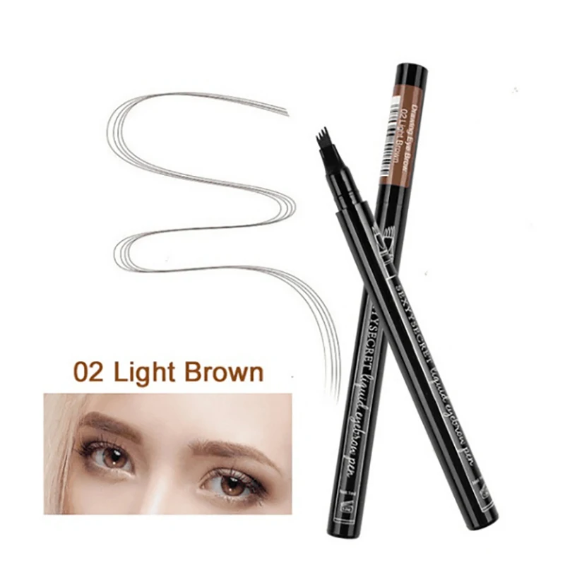 

4 Fork Tip Eyebrow Pencil Makeup Liquid Brow Pencil Dark Brown Microblading Eyebrow Pencil Waterproof Eyebrow Tattoo Cosmetics