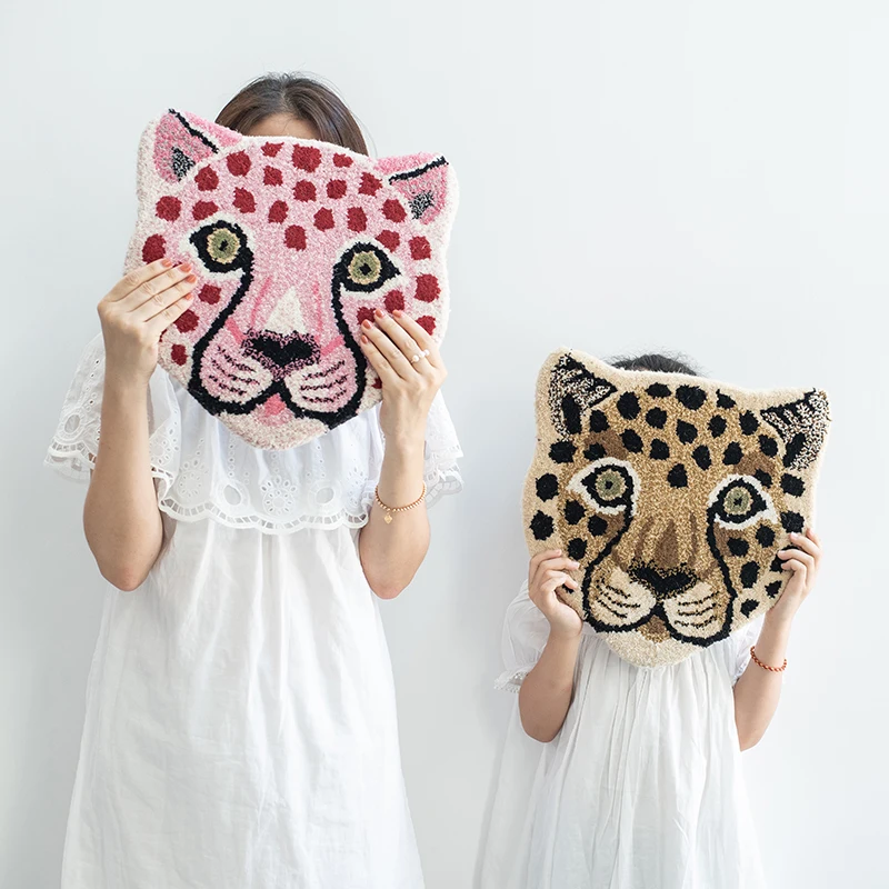 Оригинальный шерстяной коврик в виде животных Индия декоративная подушка для
