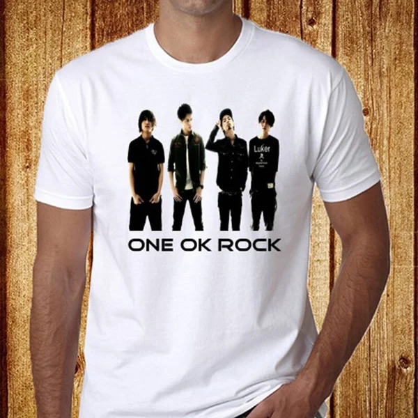 

New ONE OK ROCK Japanese Rock Band Men's White T-Shirt Size S to 3XL