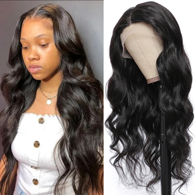 

SOKU Body Wave Lace Part Human Hair Wigs Brazilian Pre Plucked T Part Lace Hair Wig For Black Women 150% Density Natural Wig