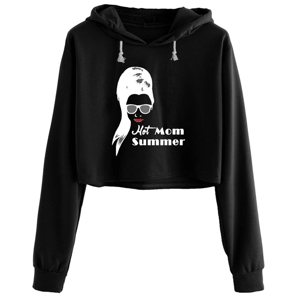 

Женский летний укороченный пуловер с капюшоном, в стиле Харадзюку