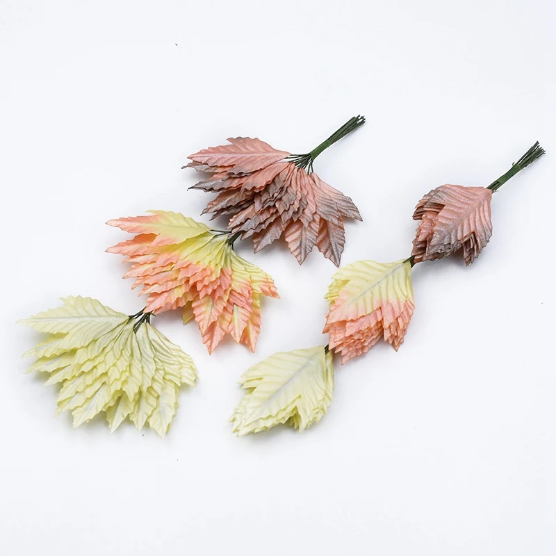12 шт. рождественские украшения для дома гирлянда Скрапбукинг flowe настенная свадебная брошь коробка для конфет искусственные растения рождественские листья