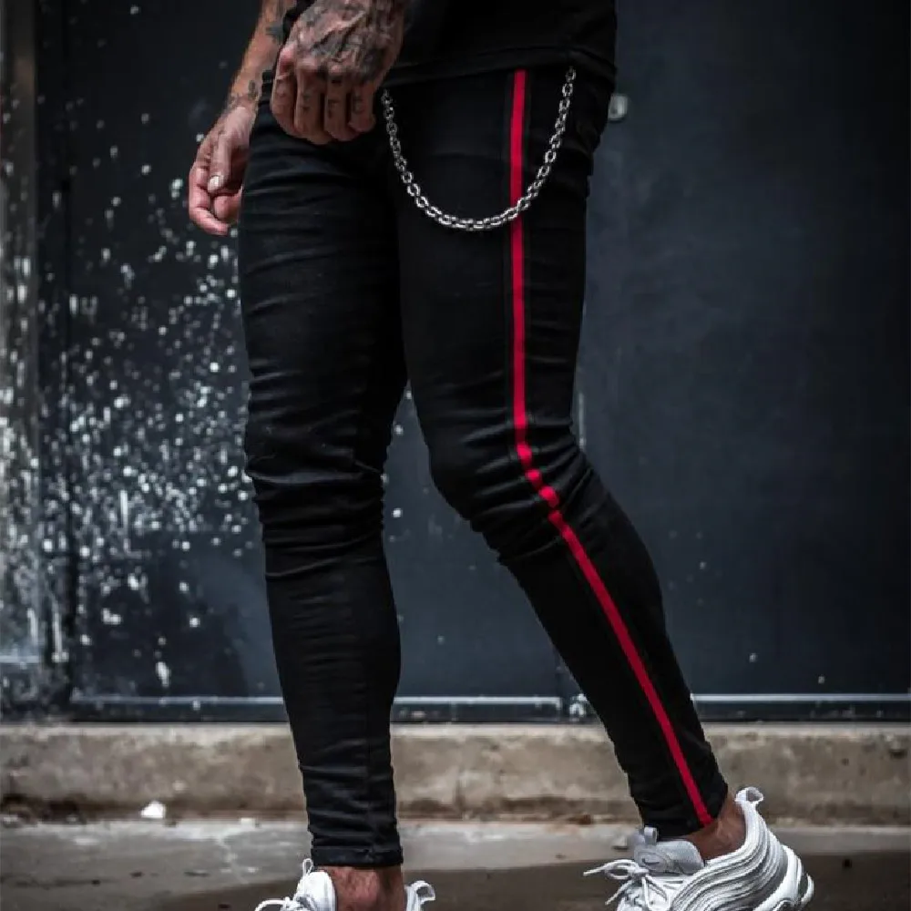 

Men's jeans 2021 new European and American men's tight solid color cowboy small foot pants contracted atmosphere casual jeans