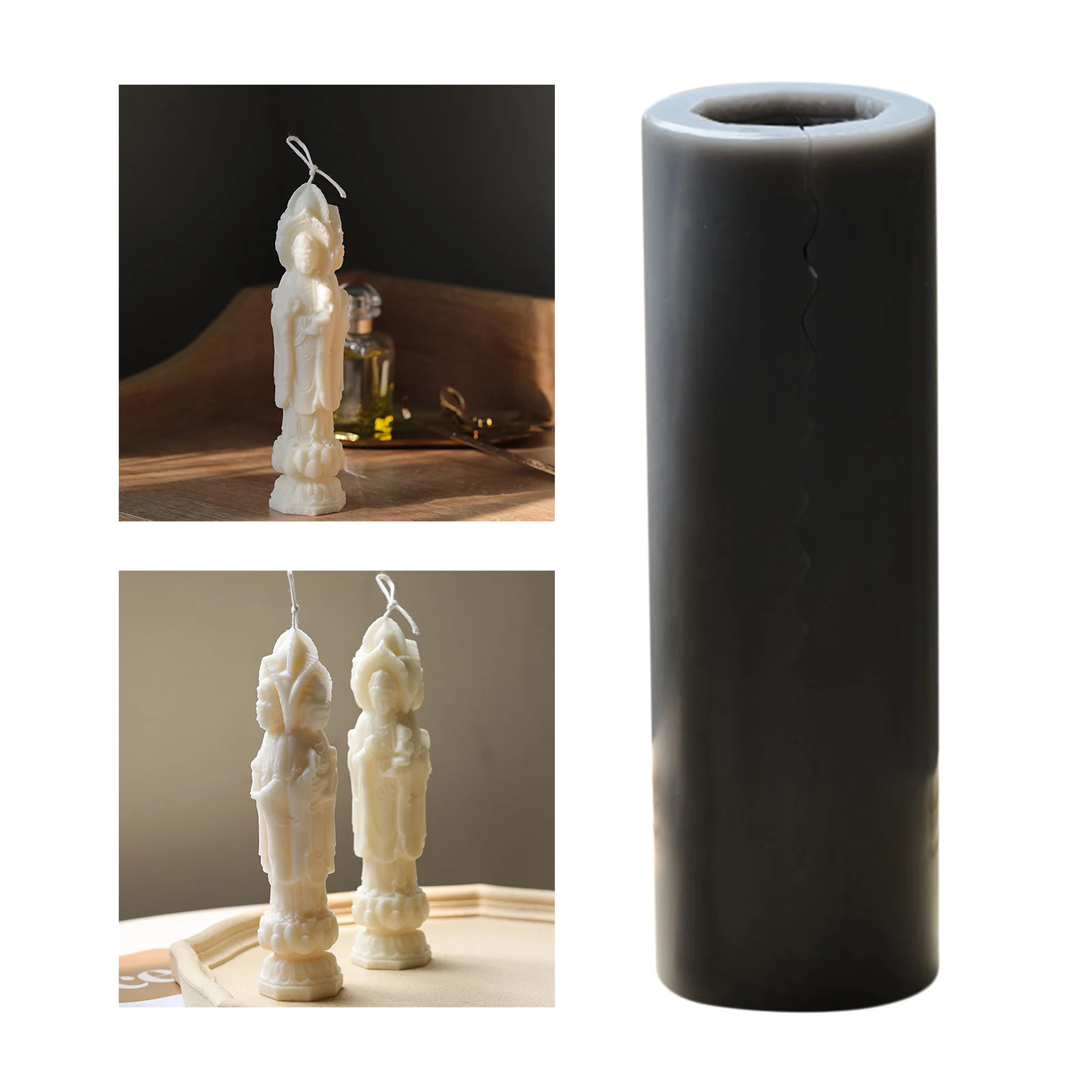 

3D Buddha Shaped Silicone Candle Mold Candle Making Bee Wax Mould Statue