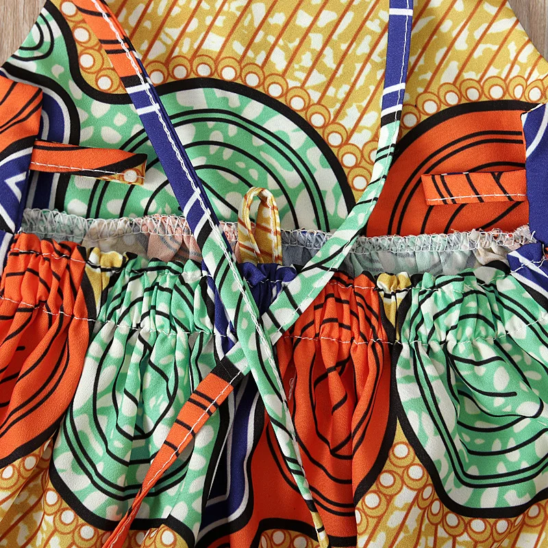 Модная африканская одежда новинка 2020 летнее платье на бретелях без рукавов с