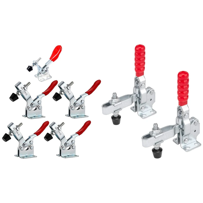 

Promotion! 5x Toggle Clamp GH-201-B Adjustable Anti Slip Quick Release Tool 90KG & 2x GH-12130 Quick Release Toggle Clamp(Vertic