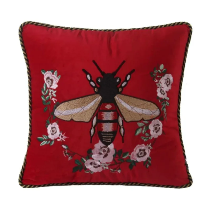 Home Decor Embroidered Handmade Pillow Case Luxury European Decorative Sofa Throw *women Velvet Cushion Cover Palace Style | Дом и сад