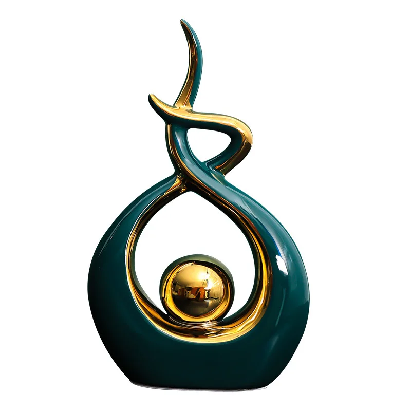 

Ceramic Abstract art Small Figurines Creative Nordic Ornaments Bookshelf TV Cabinet Living Room Porch Decorations Easter gift