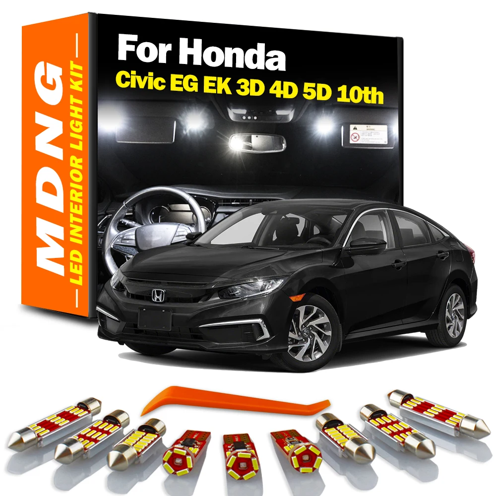 Комплект светодиодного освещения MDNG для салона автомобиля 1992-2020 Honda Civic EG EK 3D 4D 5D 10