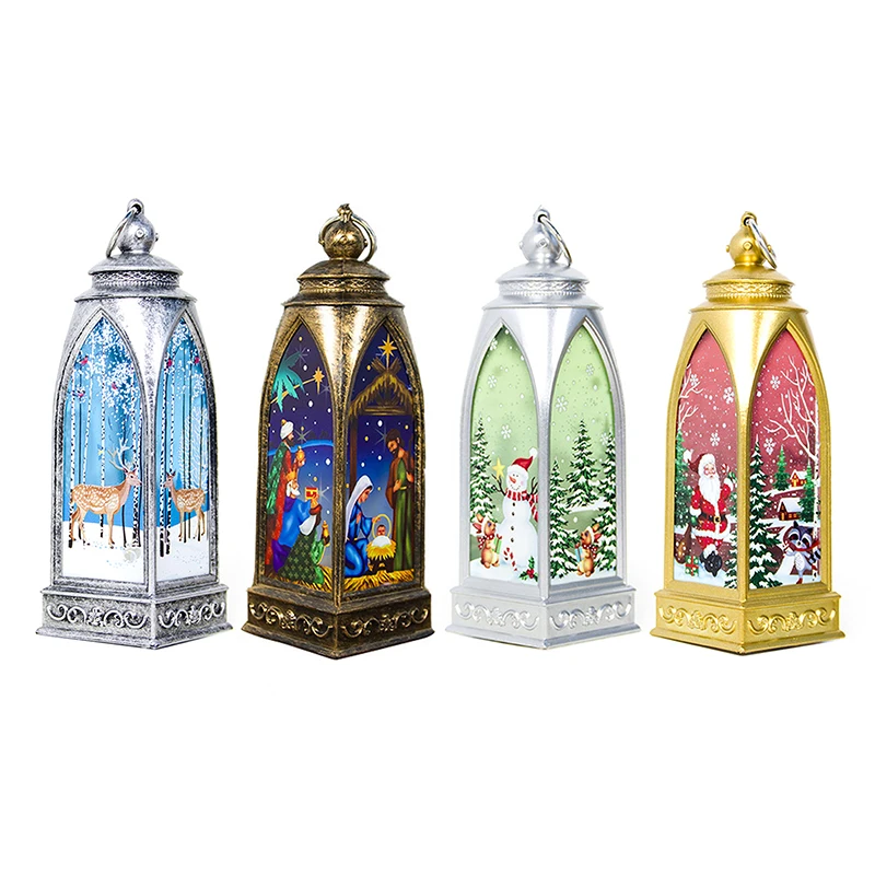 

Рождественский светильник, подвесной светильник в виде замка Санта-Клауса, снеговика, оленя, декоративный ночник, настольный Рождественски...