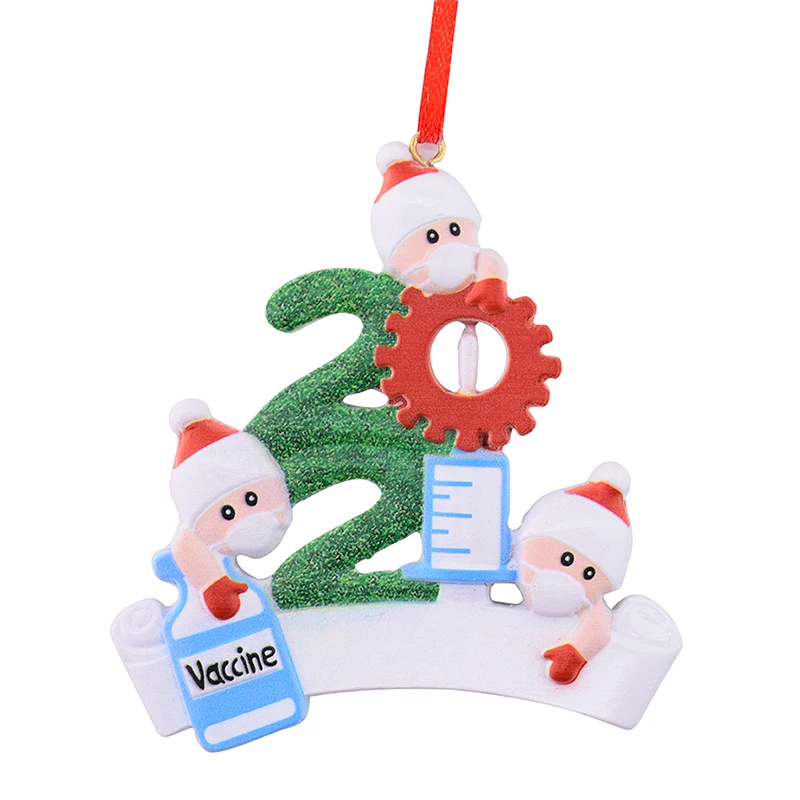 2021 год украшение для семьи из смолы Рождественское памятное карантин в домашних