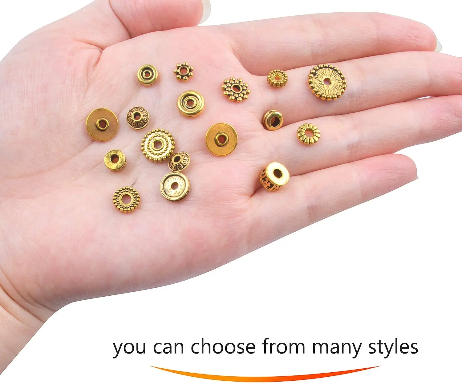 100 г (около 200-300 шт.) Античные золотые бусины-разделители в Балийском Стиле